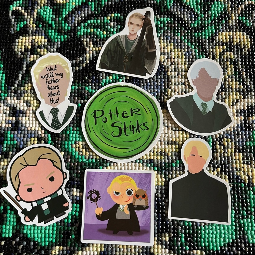 Bundle of 7 Draco Malfoy themed stickers